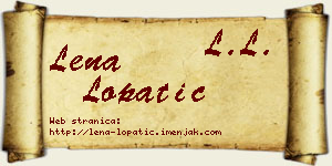 Lena Lopatić vizit kartica